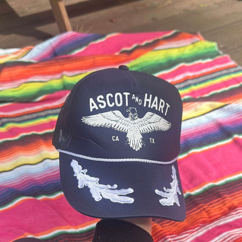 Ascot and Hart Navy Trucker Hat